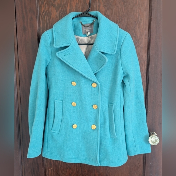 J.Crew stadium cloth winter majesty peacoat jacket Size 6 Wool Blend - Picture 2 of 6